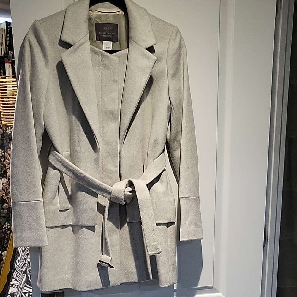 J. Crew Women's Gray Belted Coat